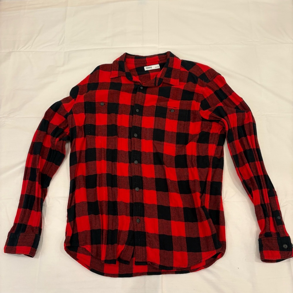Sonoma Red and Black Plaid Flannel Shirt